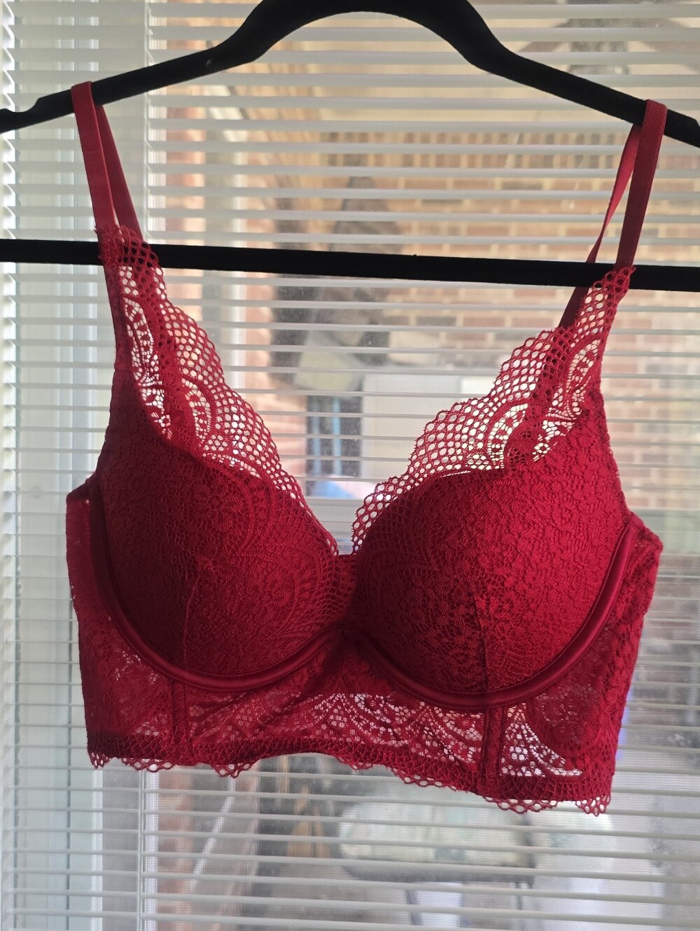 Ambrielle Red Lace Longline Underwire Bra